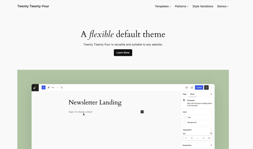 2024 wordpress theme twenty four